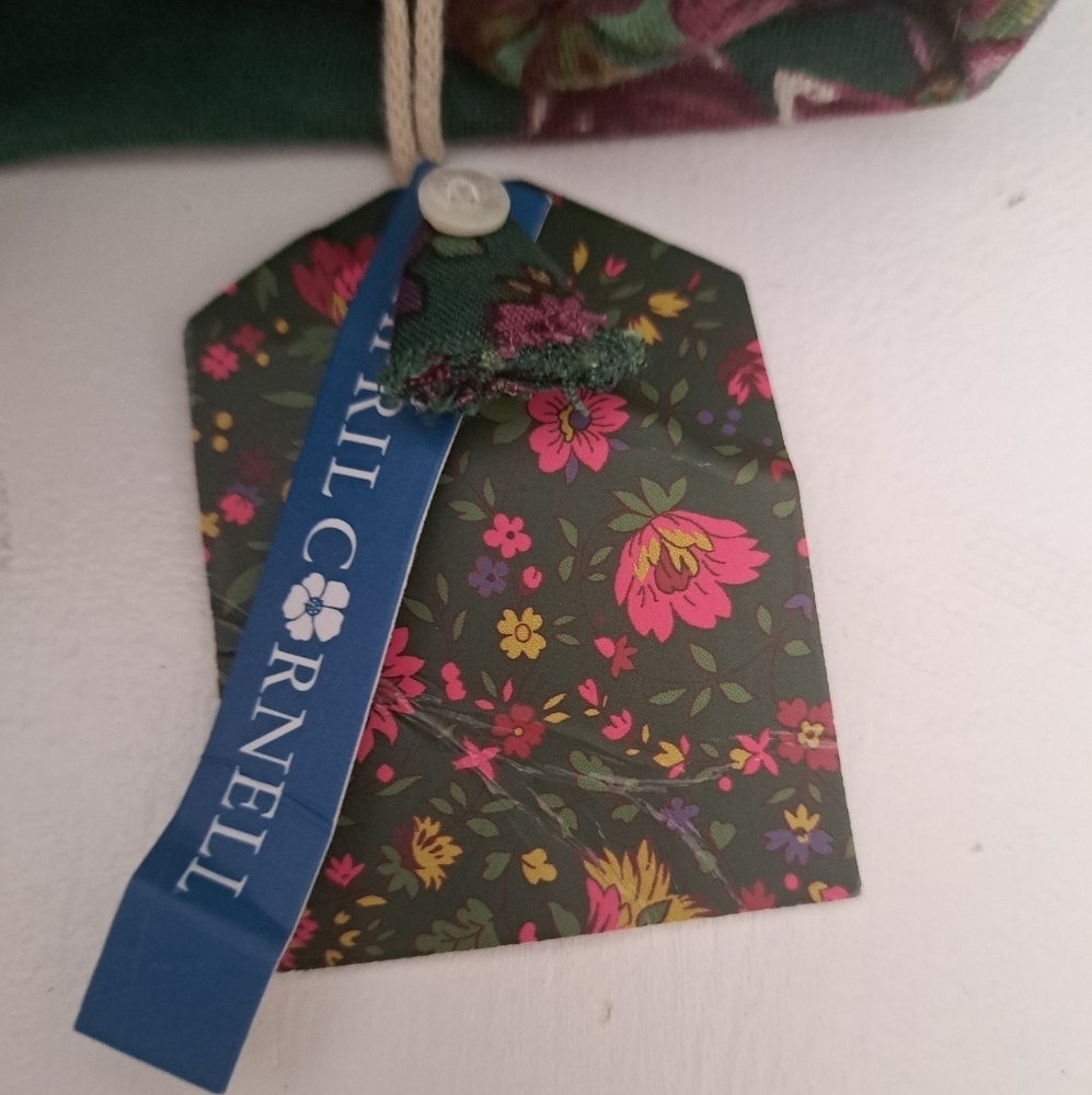 APRIL CORNELL forest comfort jersey tunic floral cowl neck long sleeve top  XXS - Picture 11 of 11